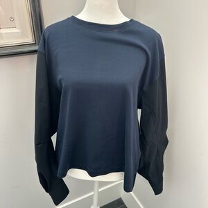 Women's Navy and Black Long Sleeve Top